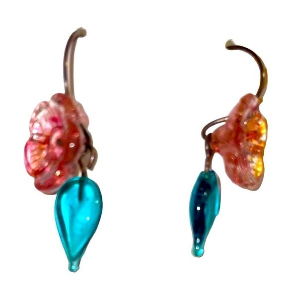 Tiffany Noel Glass Lampwork Floral Earrings - Picture 8 of 11